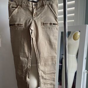 Abercrombie & Fitch Tan Skinny Zipper Pants sz 10